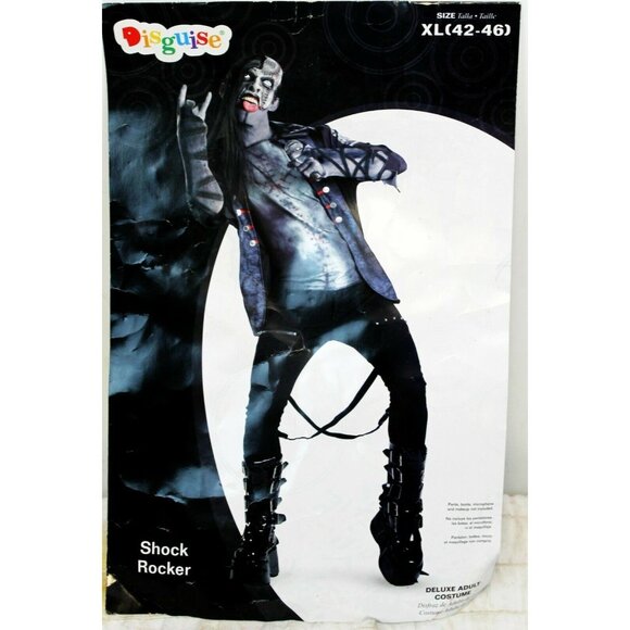 Disguise Adult Costume Shock Rocker Zombie Deluxe XL Gray Halloween - Picture 1 of 12